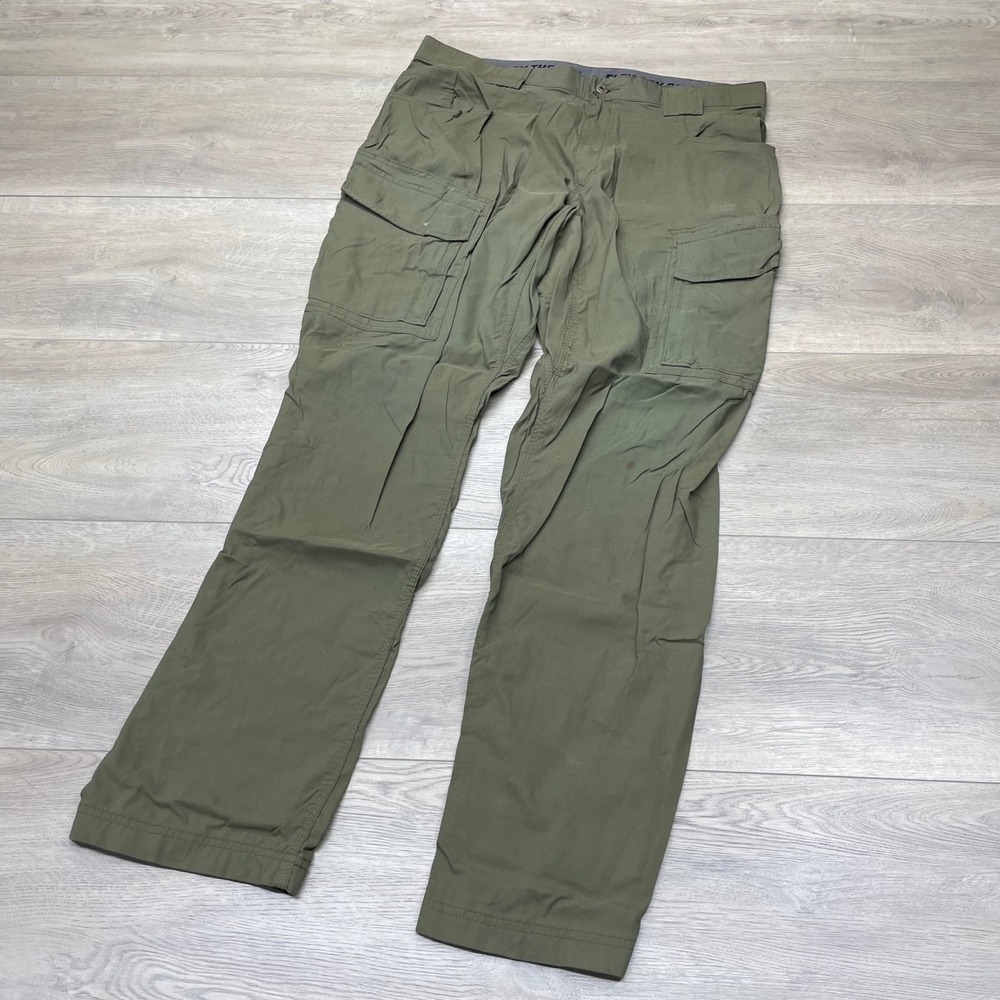 Duluth Trading Co Cargo Pants Mens 38x34 Green Dry On The Fly Flex Standard Fit